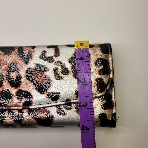 Animal Print Silver Grey and Black Clutch Wallet Purse Travel Unisex Wallet - Picture 5 of 7
